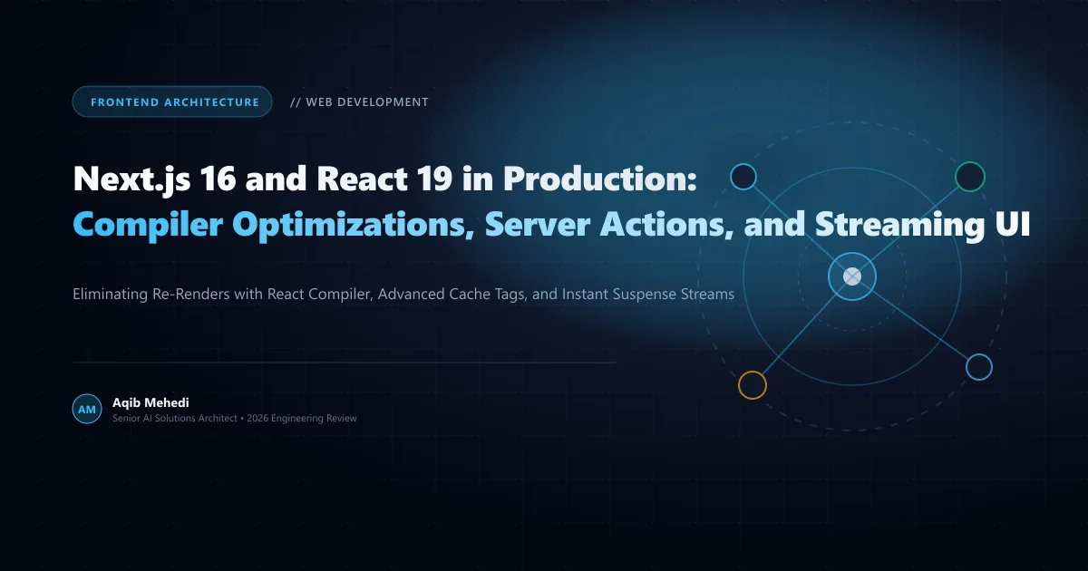 Next.js 16 and React 19 in Production: Compiler Optimizations, Server Actions, and Streaming UI